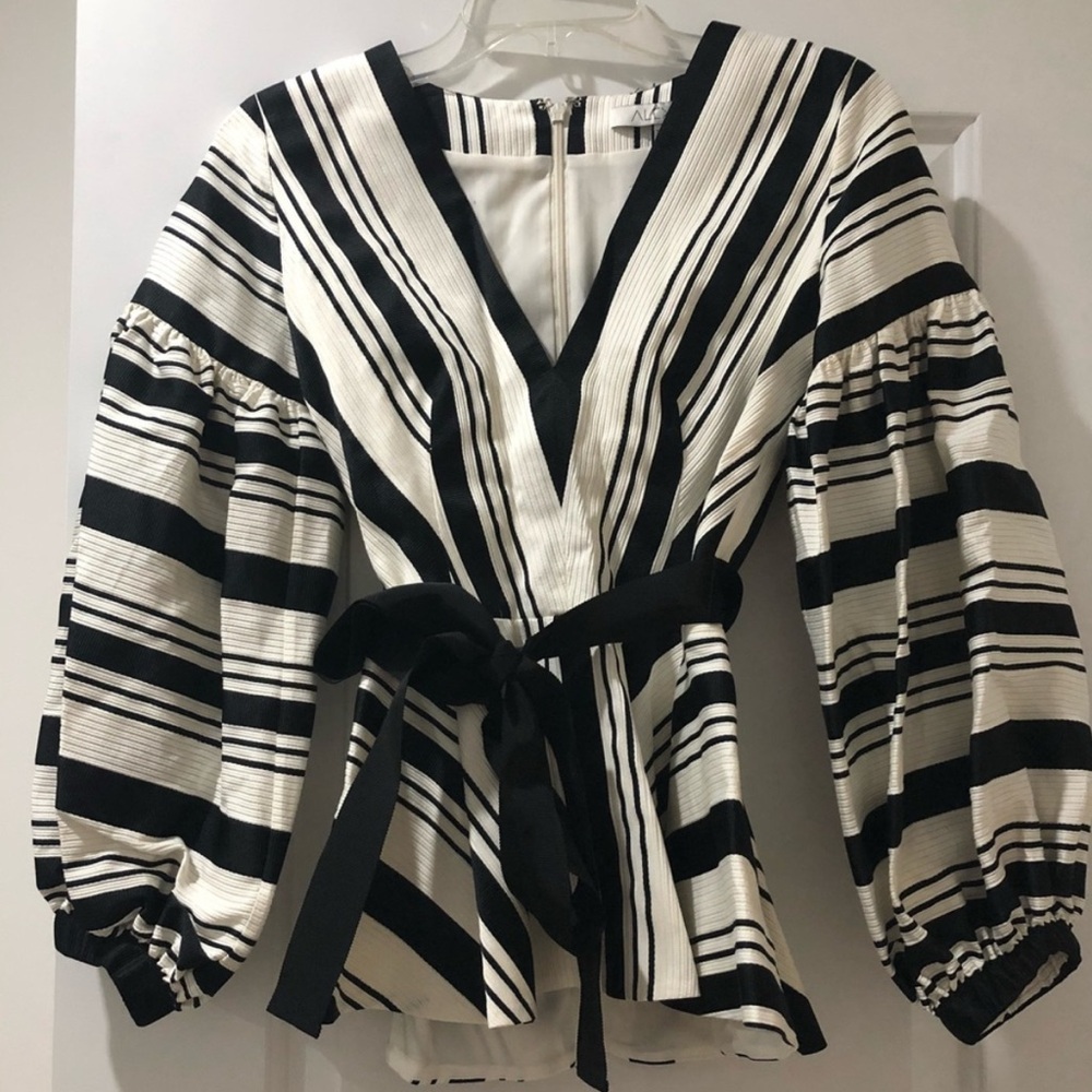 ALEXIS Gorgeous zip up back tie front blouse size XS